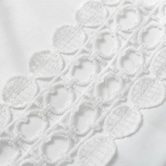 White 2 Piece Guipure Detail Skirt Set - Picture 9 of 16